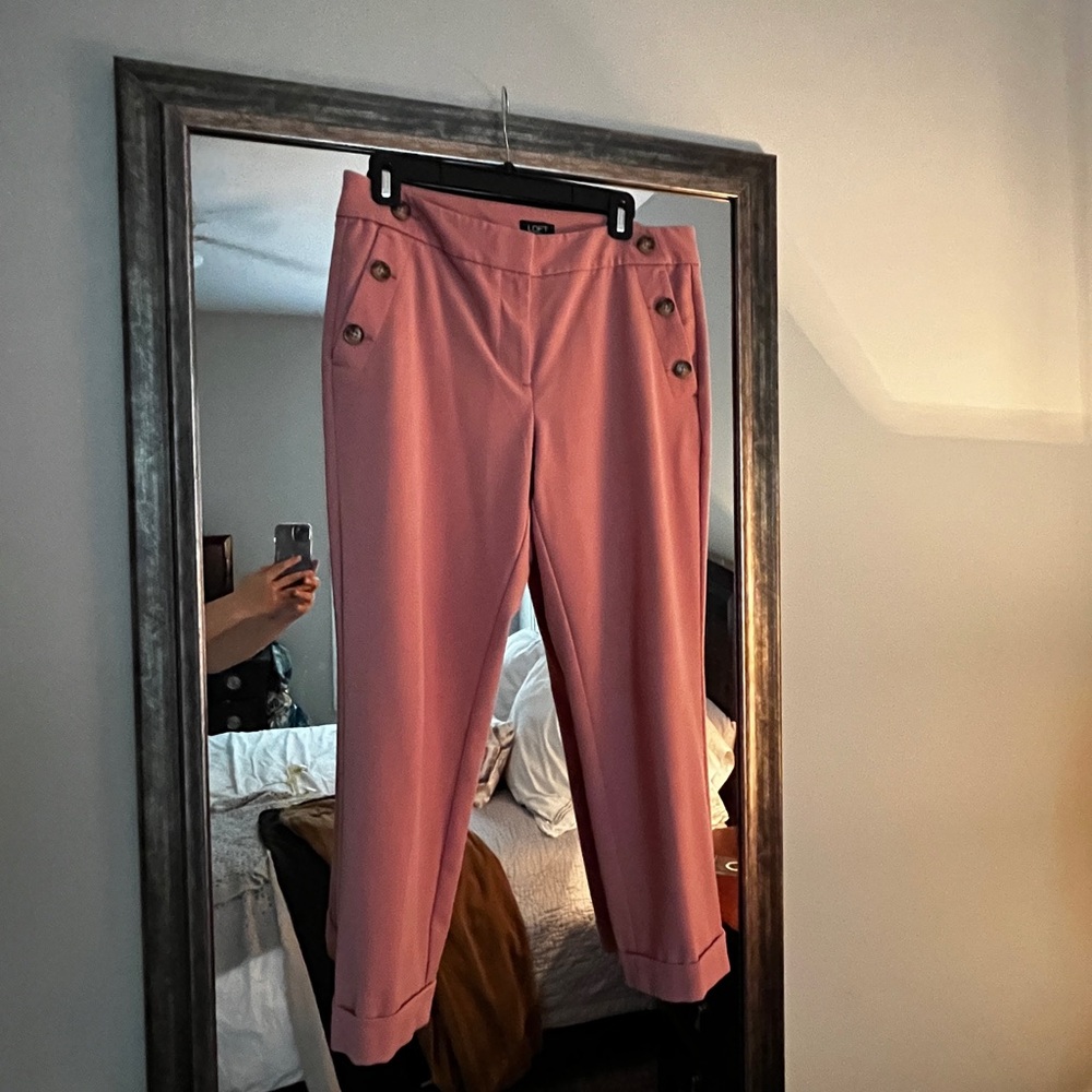 Petite Cropped Pink Pants- Loft